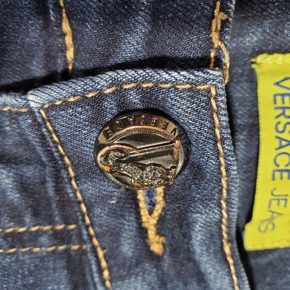 19) VERSACE Jeans Slim Fit men's dark deep indigo *Rare* - Picture 5 of 15